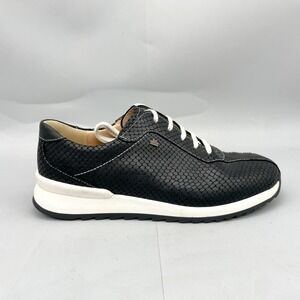 Finn Comfort Womens 6/ 8.5 Sarnia Sneakers Shoes Black Snakeskin Leather Travel